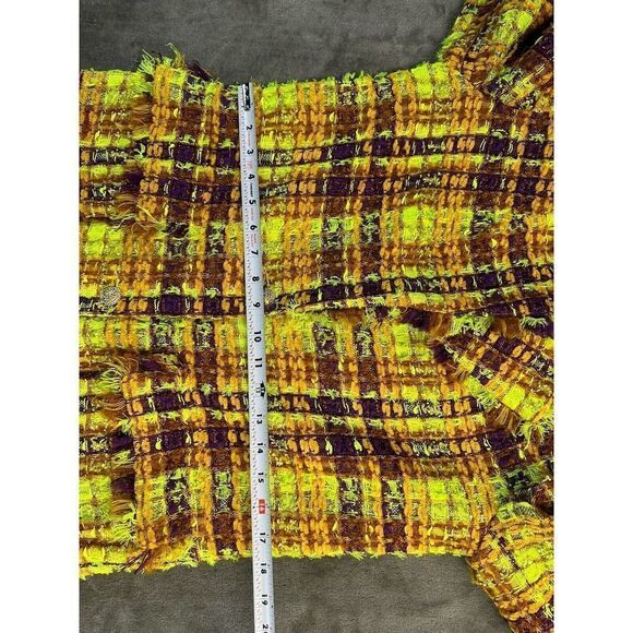 Ramy Brook Marygold Tweed long Overcoat neon colours Small - Picture 12 of 15